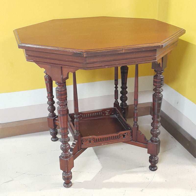 Victorian Arts & Crafts Octagonal Side Table - F92