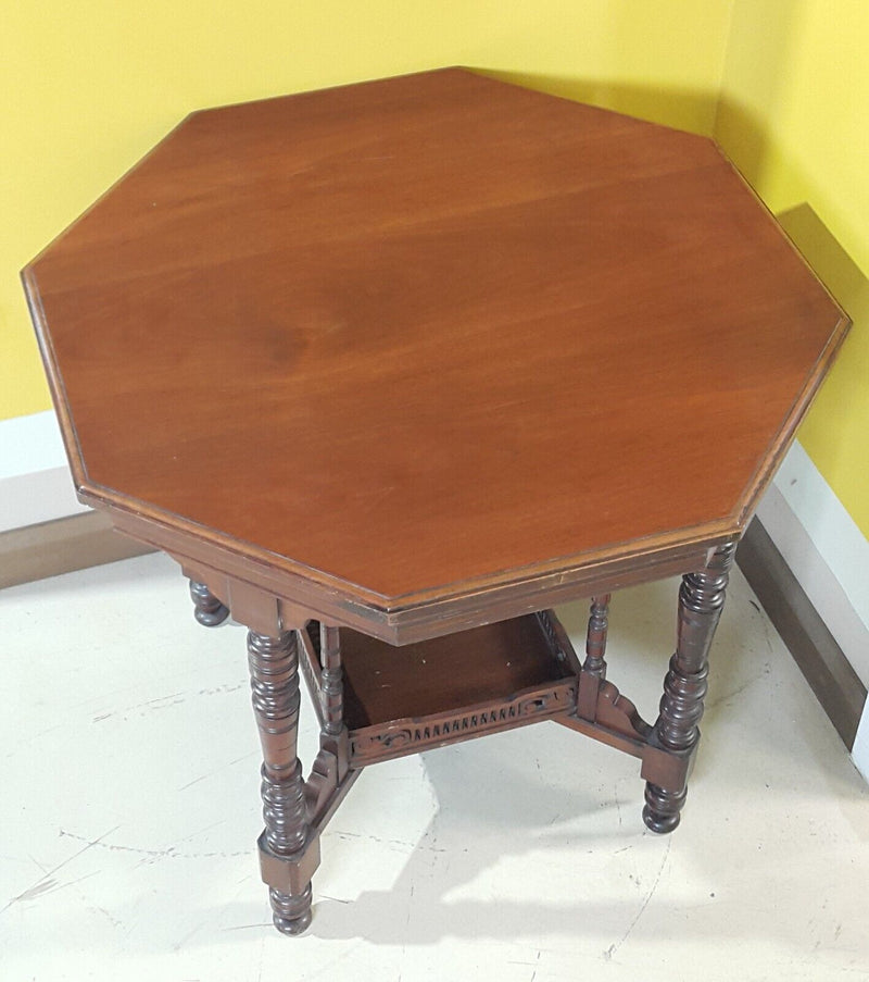 Victorian Arts & Crafts Octagonal Side Table - F92