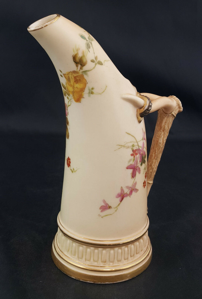 Royal Worcester Floral Design Blush and Ivory Tusk Jug 1116