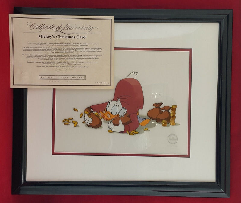 Walt Disney Ltd Ed Sericel Print Mickeys Christmas Carol CoA - OA 5008