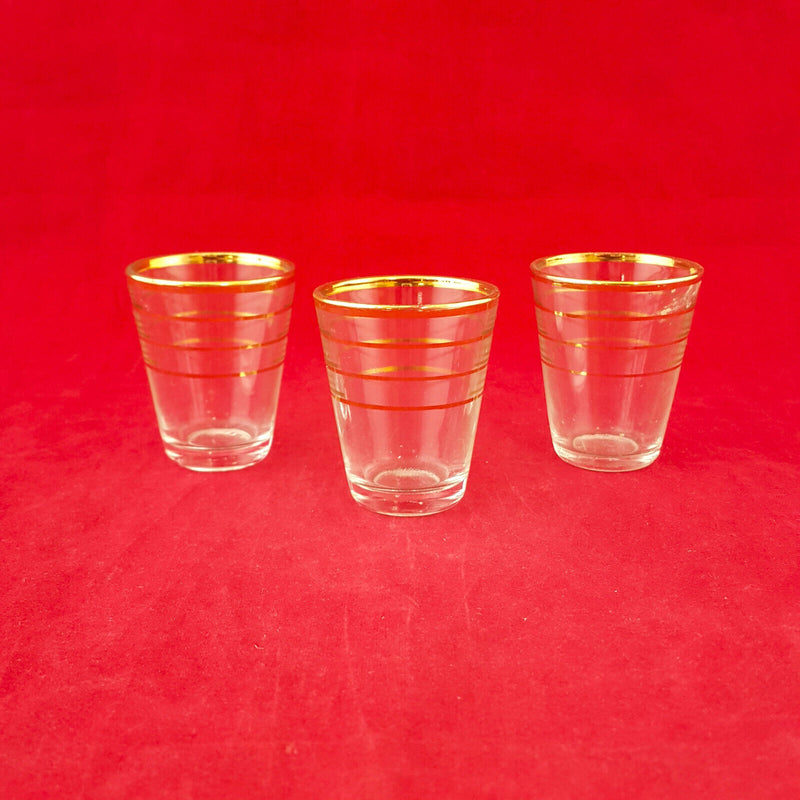 3 x Small Gilded Glasses - NA 1389