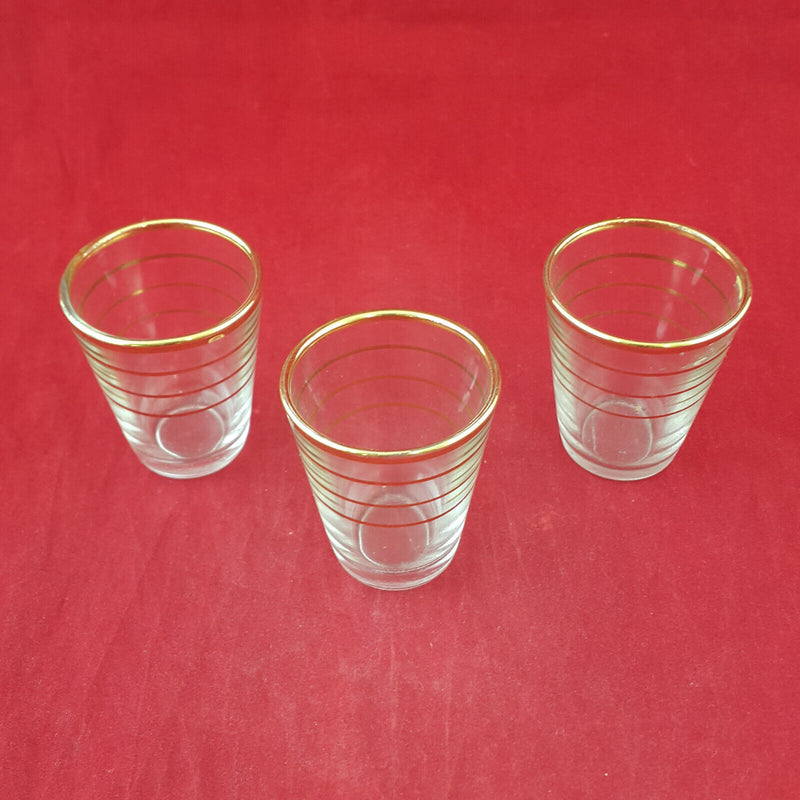 3 x Small Gilded Glasses - NA 1389