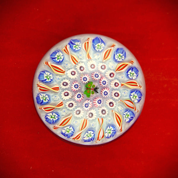 John Deacons Perthshire Art Glass Paperweight Millefiori With Butterfly- NA 1408