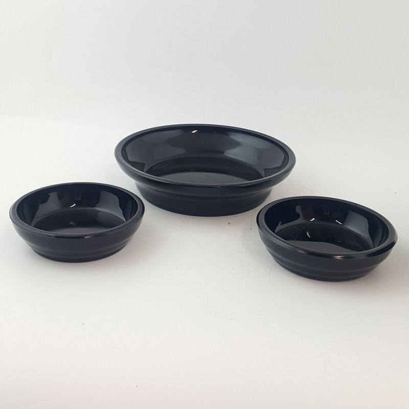 Victorian Davidson Black Glass Bowl Pin Dishes - 6807 OA