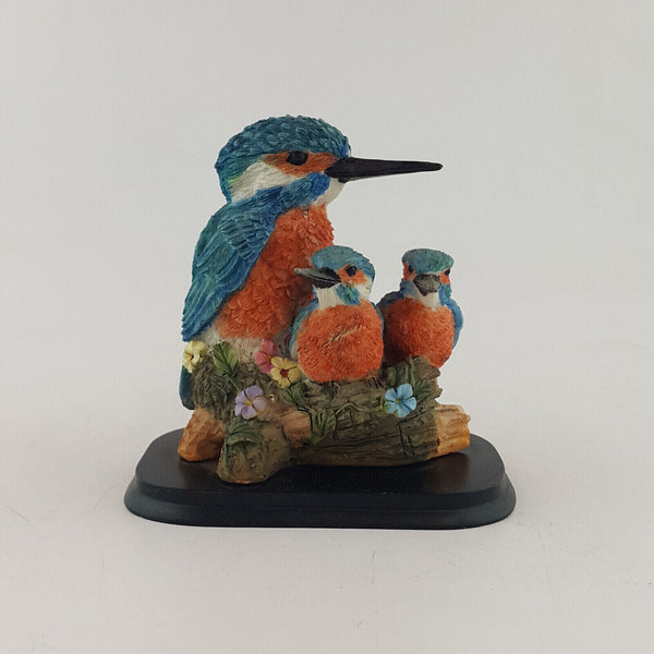 Shudehill Giftware - Trio Of Kingfishers On A Plinth - NA 1623