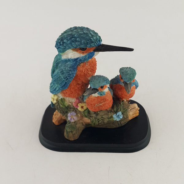 Shudehill Giftware - Trio Of Kingfishers On A Plinth - NA 1623