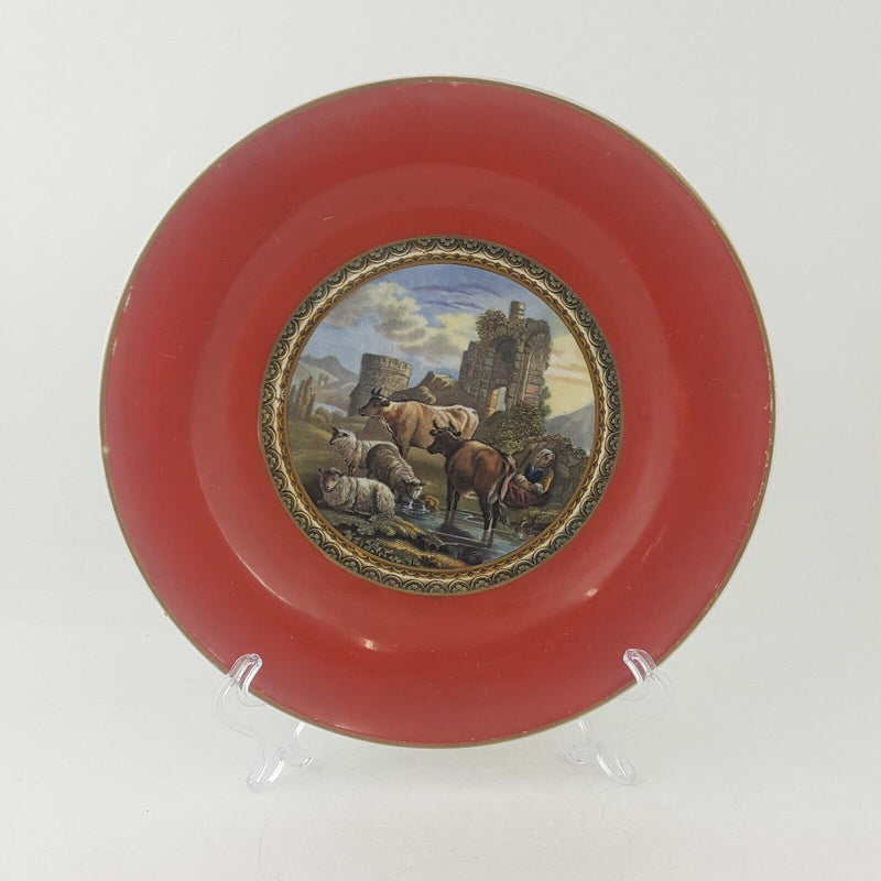 Victorian Pratt ware Red Rim Vintage Plate Dinner Break - 6742 OA