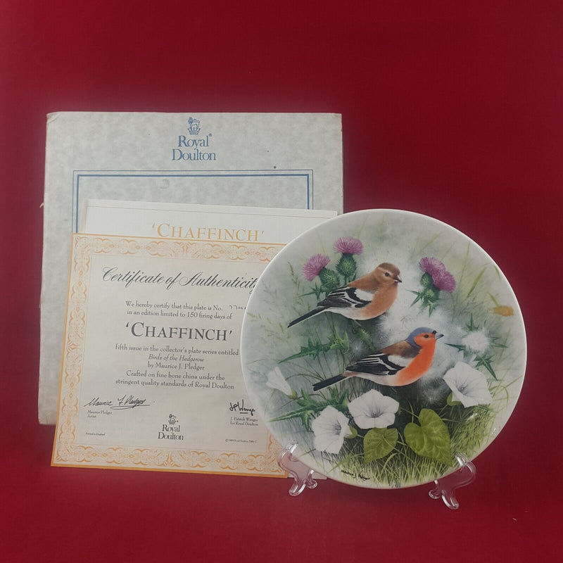 Royal Doulton Plate Chaffinch with CoA Box - 6749 RD