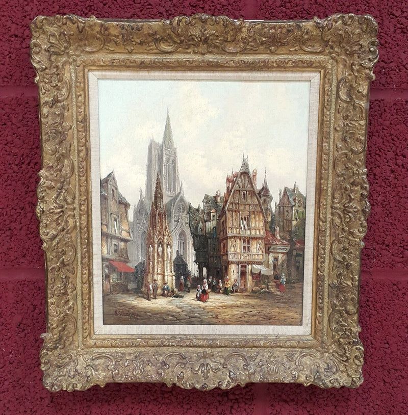 Pair of Signed Henri Schafer Painting Oil on Board 1833 - 1916 - OA
