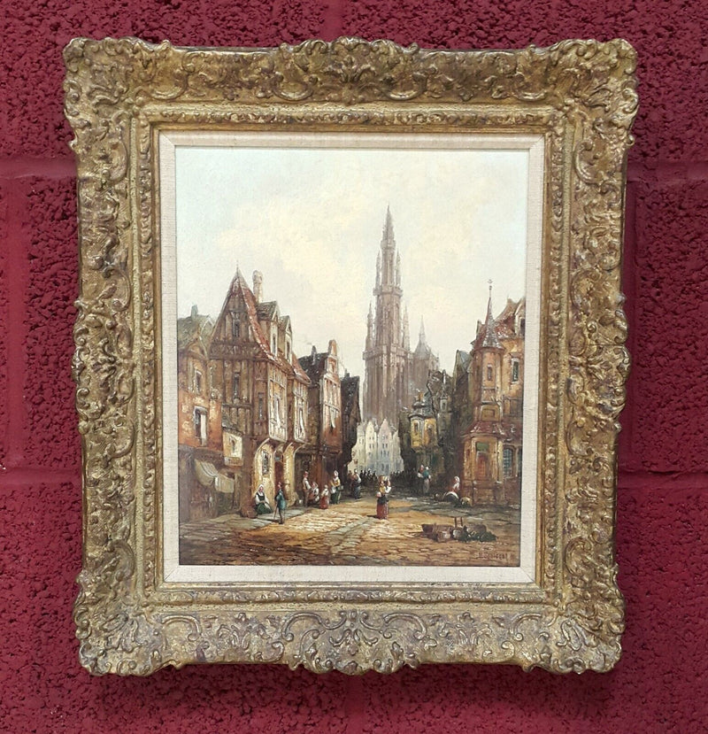 Pair of Signed Henri Schafer Painting Oil on Board 1833 - 1916 - OA