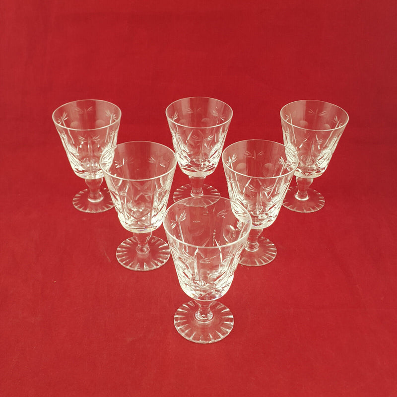 Set Of 6 Crystal Glasses (Ineligible Marking -posssibly Hebrew) - NA 1556