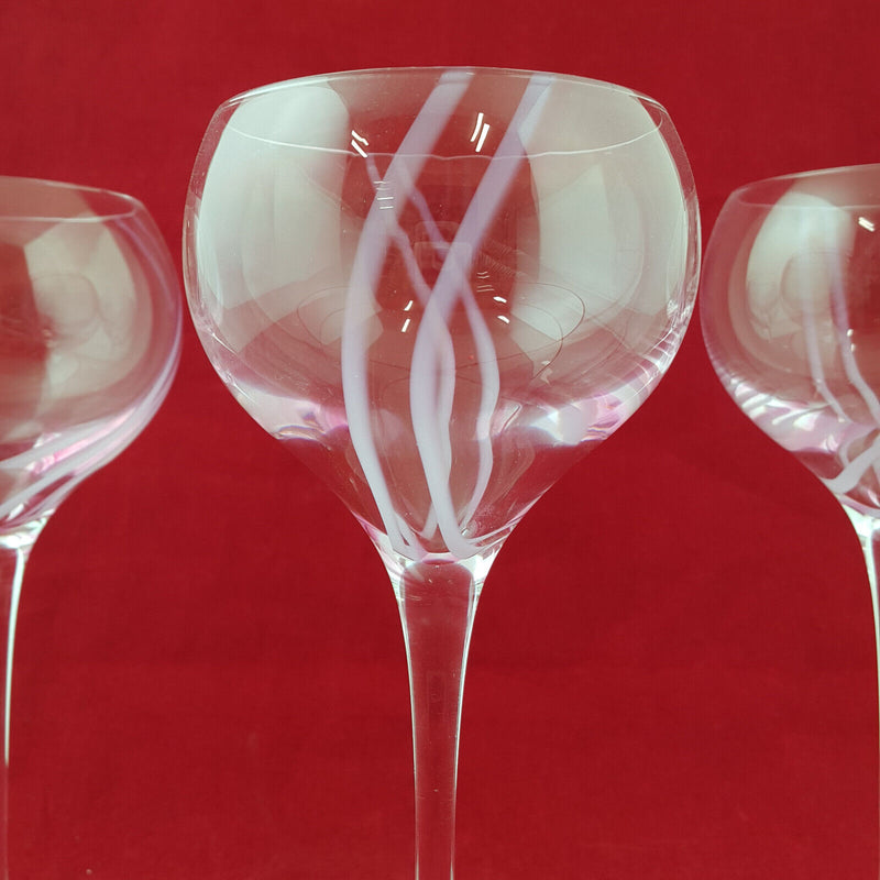 Set Of 6 Crystal Glasses (Ineligible Marking -posssibly Hebrew) - NA 1556