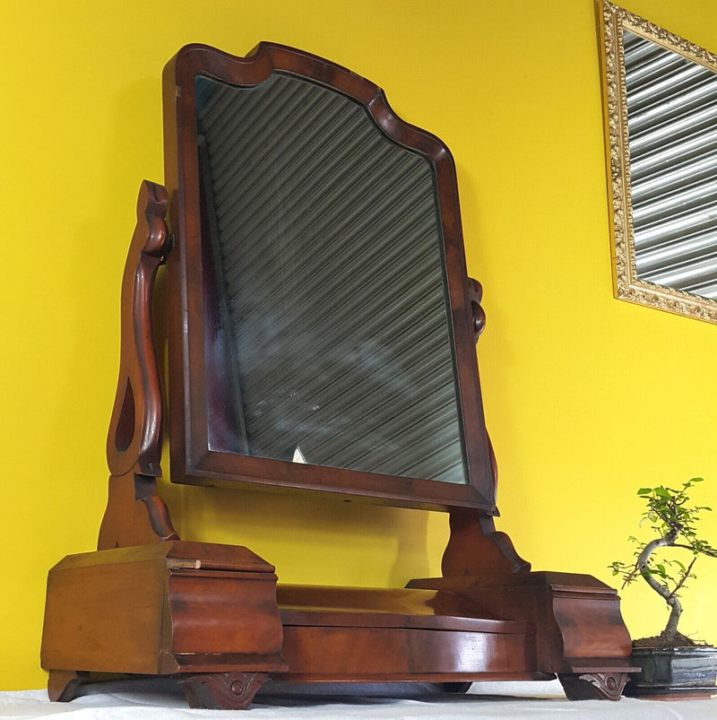 Victorian Mahogany Swing Dressing Mirror With Central Lift Up Section - F138