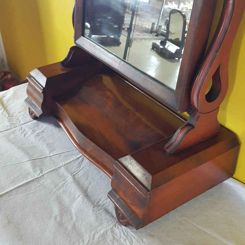Victorian Mahogany Swing Dressing Mirror With Central Lift Up Section - F138