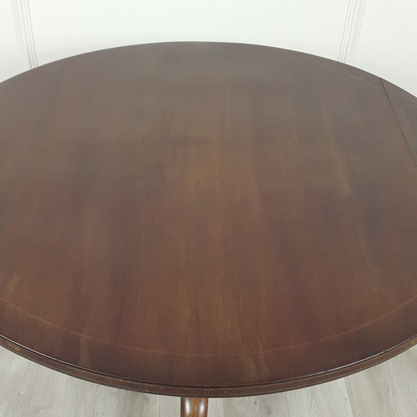 Edwardian Inlaid Mahogany Circular Snap Top Stem Table - F113