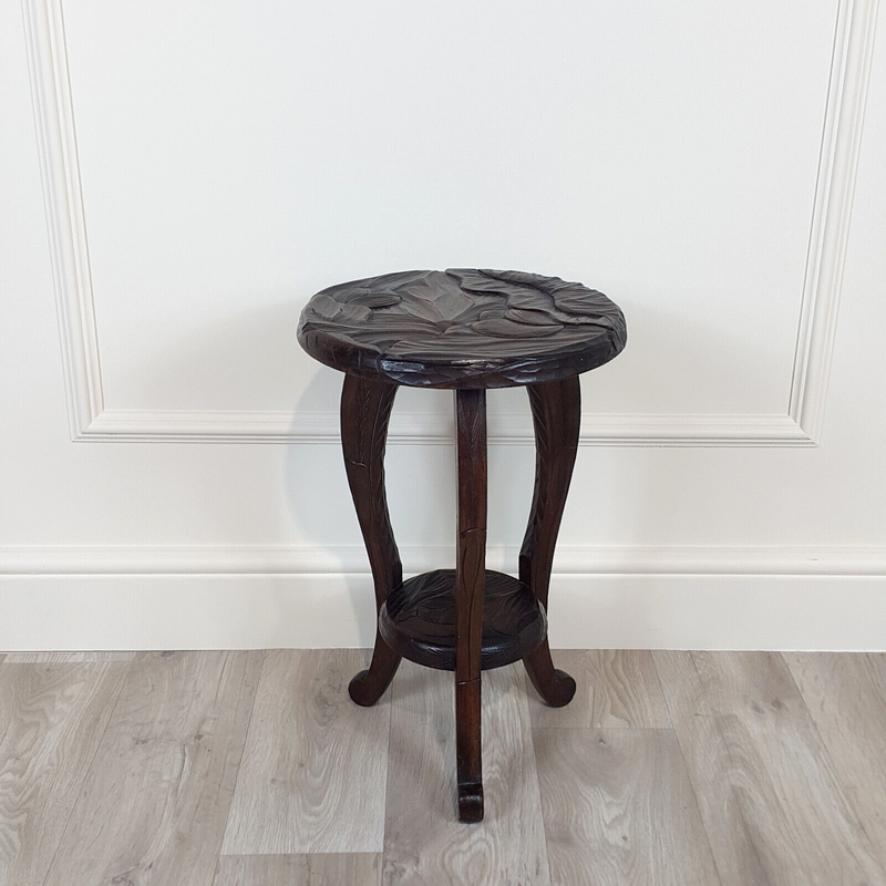 Small Carved Occasional Table - F157