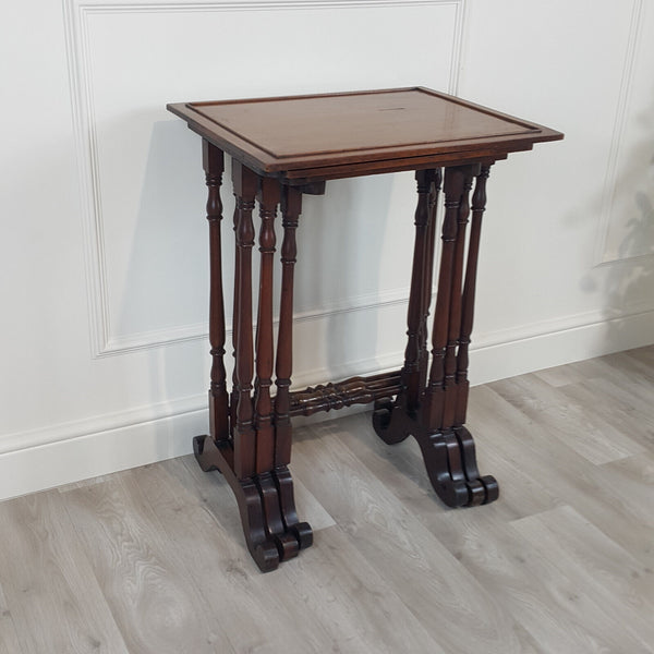 Nest Of Three Edwardian Mahogany Tables With Slender Spindle Supports - F156