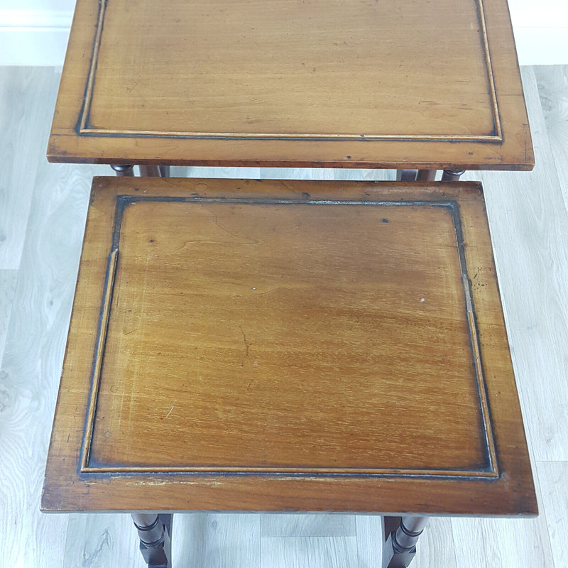 Nest Of Three Edwardian Mahogany Tables With Slender Spindle Supports - F156