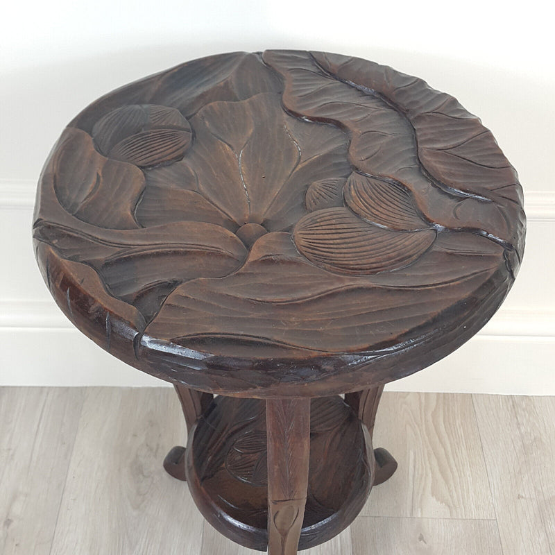 Small Carved Occasional Table - F157