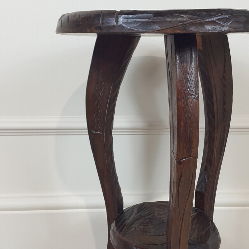 Small Carved Occasional Table - F157