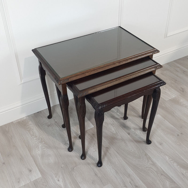 Nest Of Three Modern Mahogany Reproduction Tables - F155