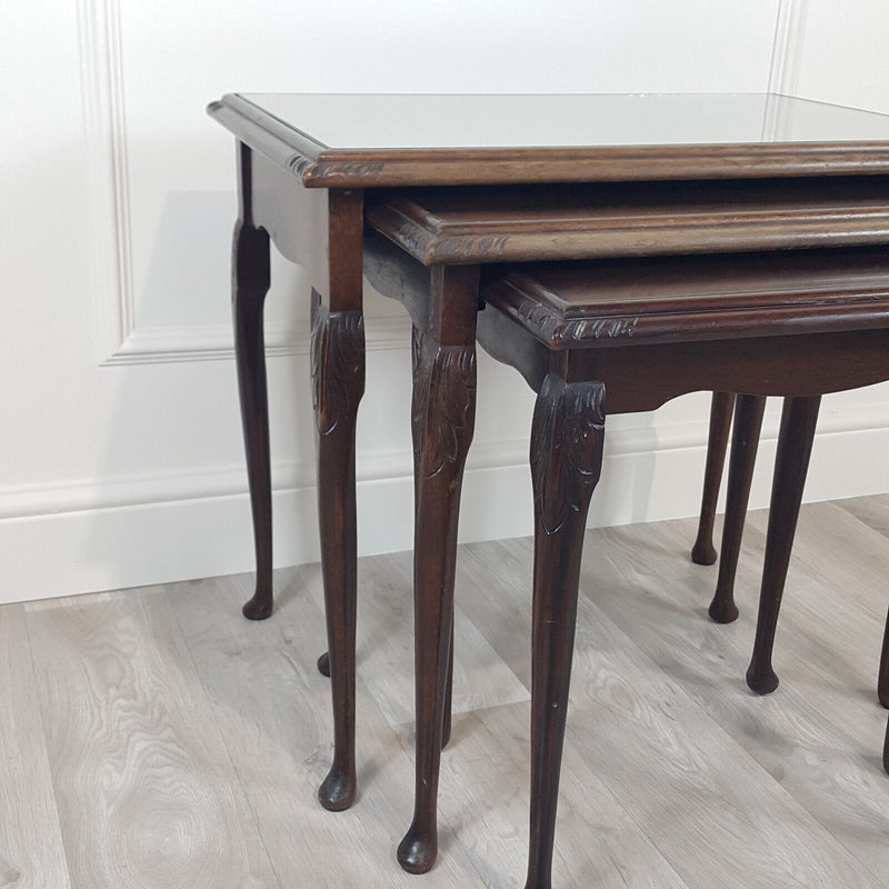 Nest Of Three Modern Mahogany Reproduction Tables - F155