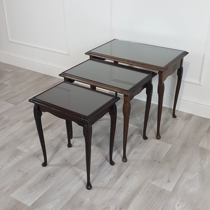 Nest Of Three Modern Mahogany Reproduction Tables - F155