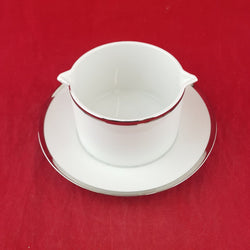 Thomas Rosenthal Germany White with Sliver Band Sauce Pot - 7079 OA