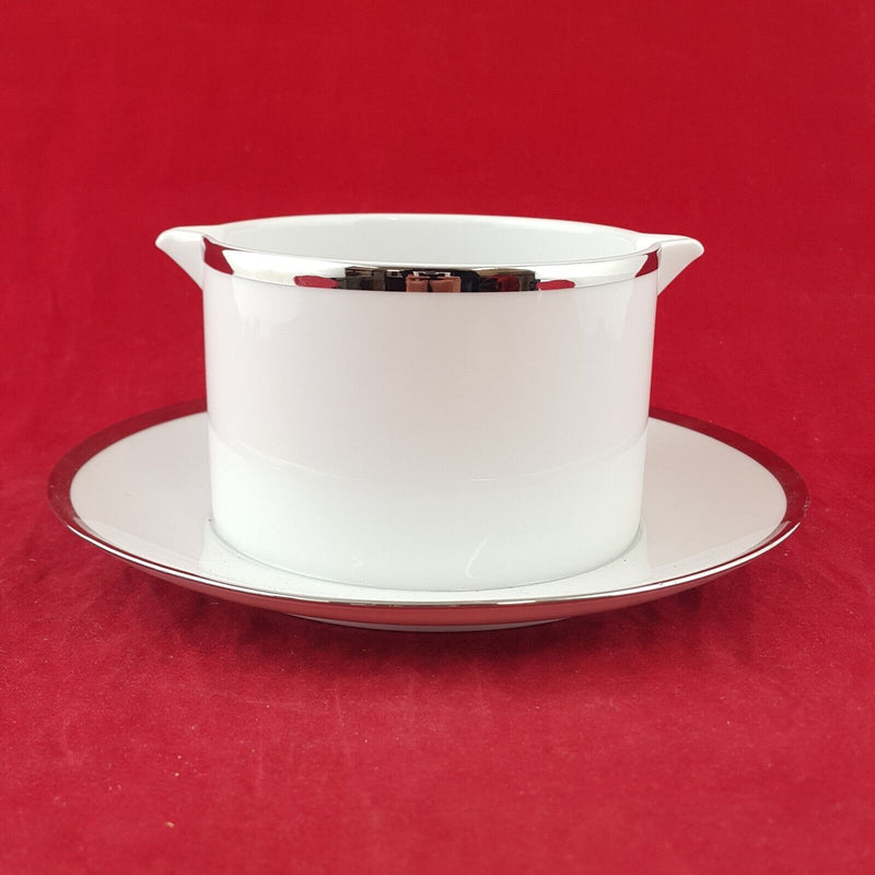 Thomas Rosenthal Germany White with Sliver Band Sauce Pot - 7079 OA