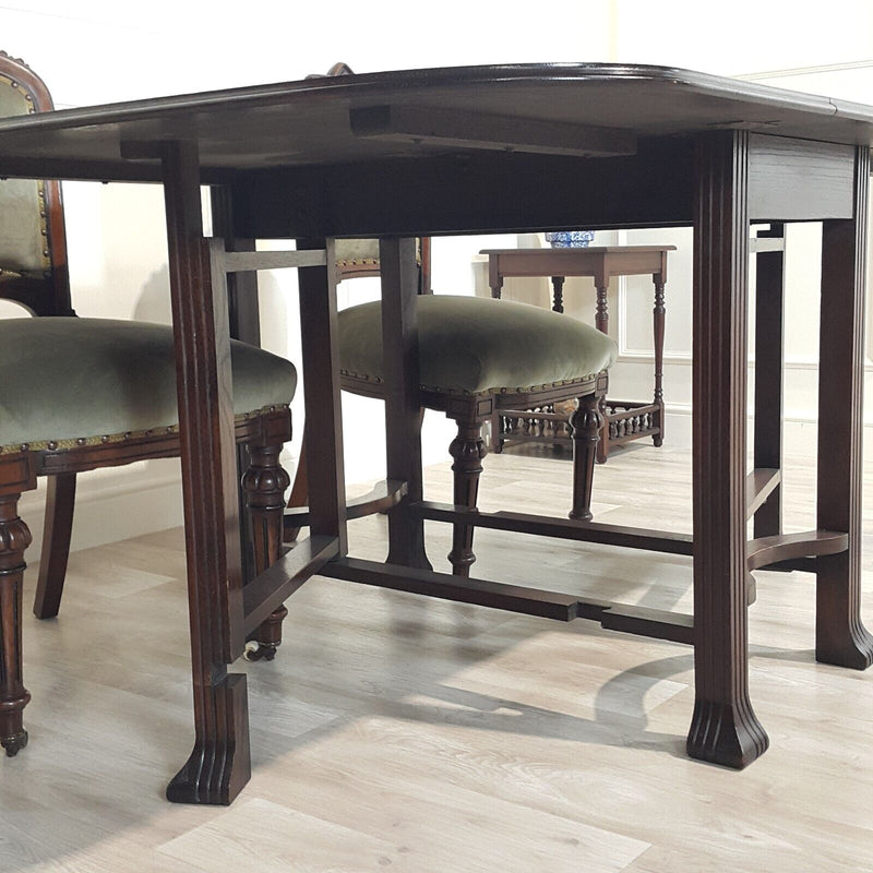 20th Century Mahogany Drop-leaf Gateleg Table With Four Victorian Chairs - F161