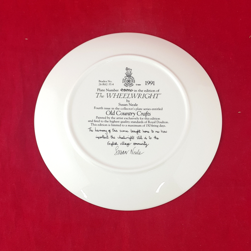 Royal Doulton Plate - The Wheelwright (Boxed & CoA) - RD 1868