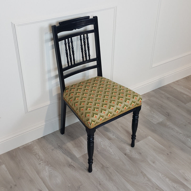 Victorian Ebonised Wooden Bedroom Chair - F181