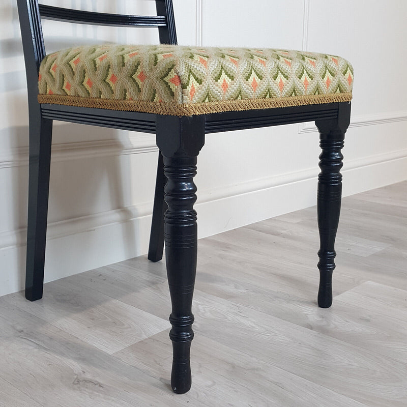 Victorian Ebonised Wooden Bedroom Chair - F181