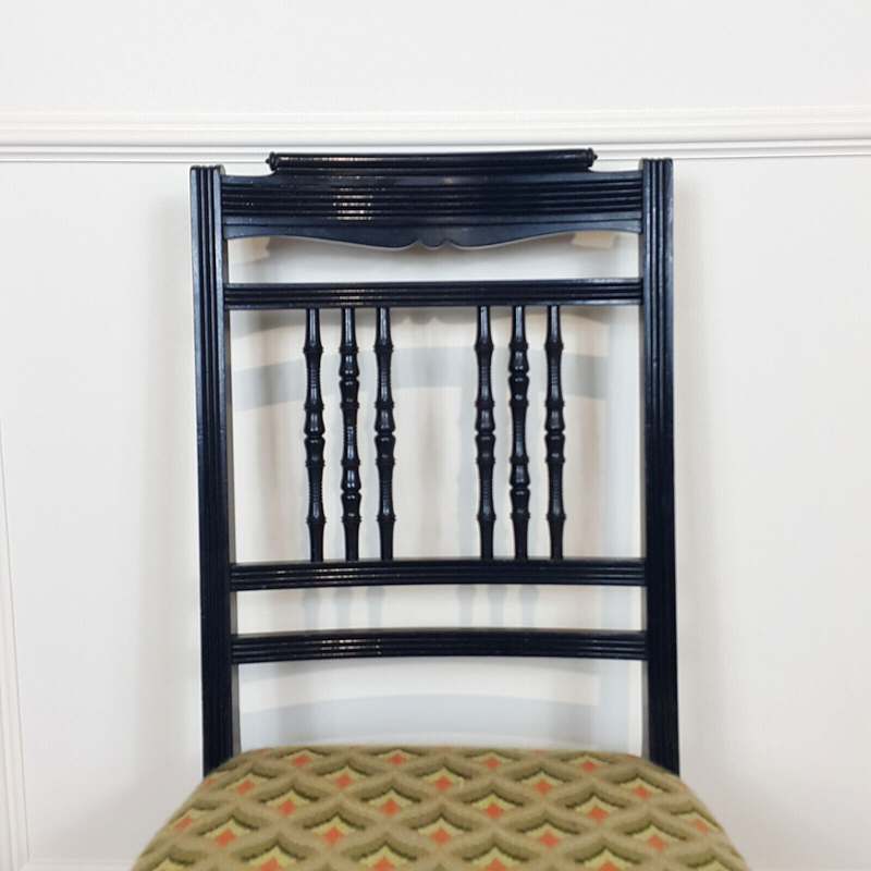 Victorian Ebonised Wooden Bedroom Chair - F181