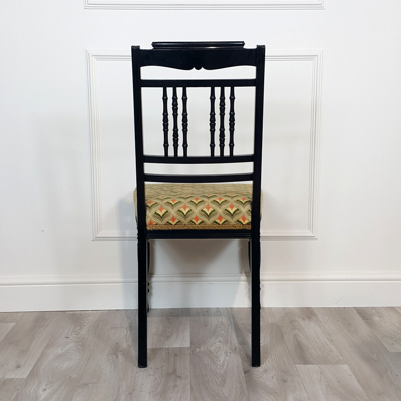 Victorian Ebonised Wooden Bedroom Chair - F181