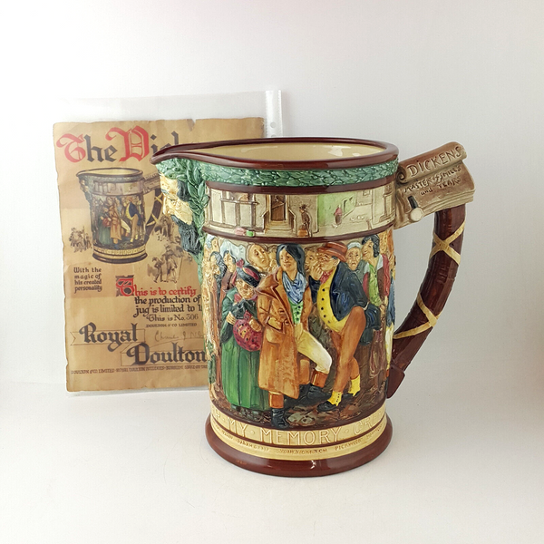 Royal Doulton Dickens Jug - Master Of Smiles & Tears VGC (with CoA) - RD 1923