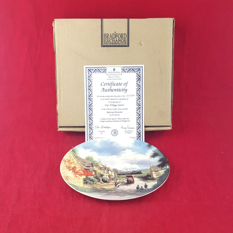 Wedgwood Decorative Oval Plate - Our Village Street (Boxed & CoA) - WD 1881