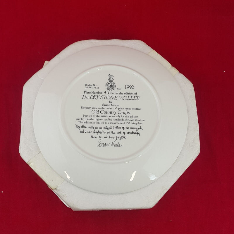 Royal Doulton Plate 1992 - The Dry-Stone Waller with CoA - 7111 RD