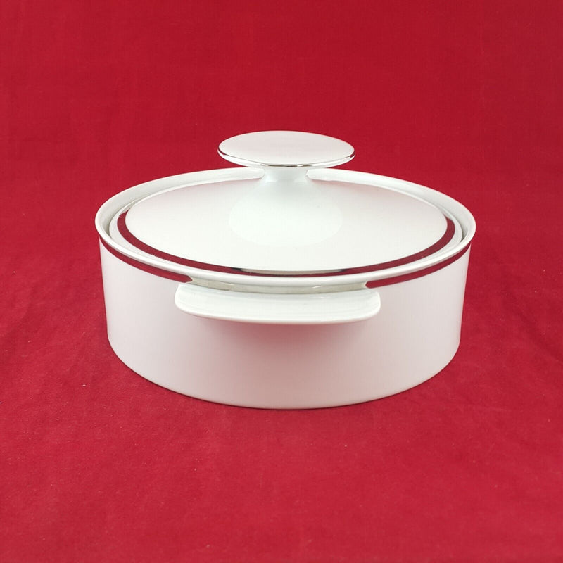 Thomas Rosenthal Germany White with Sliver Band Tureen with Lid - 7074 OA