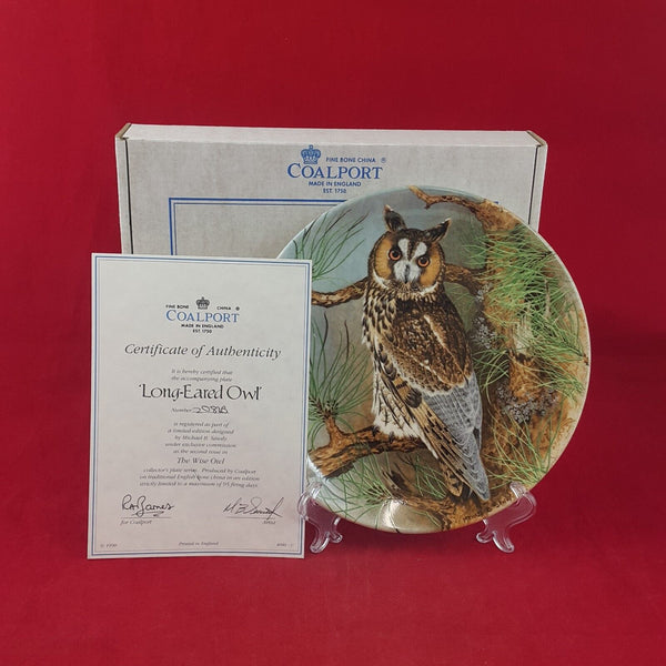 Coalport Decorative Plate - Long-Eared Owl Box & CoA - 7121 CP