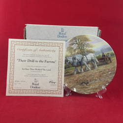 Royal Doulton Decorative Plate - Their Drill to the Furrow Box & CoA - 7123 RD