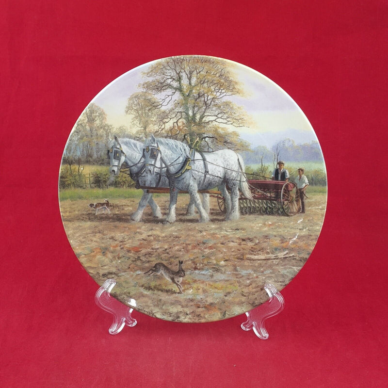 Royal Doulton Decorative Plate - Their Drill to the Furrow Box & CoA - 7123 RD