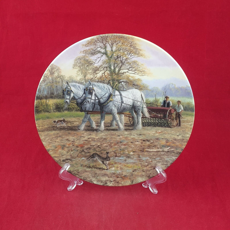 Royal Doulton Decorative Plate - Their Drill to the Furrow Box & CoA - 7123 RD