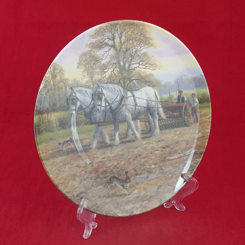 Royal Doulton Decorative Plate - Their Drill to the Furrow Box & CoA - 7123 RD