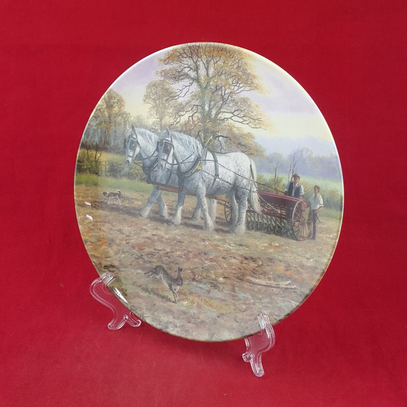 Royal Doulton Decorative Plate - Their Drill to the Furrow Box & CoA - 7123 RD