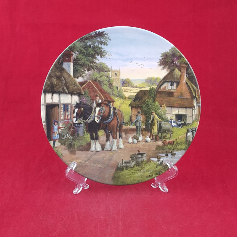 Royal Doulton Decorative Plate - Off to the Fields Box & CoA - 7124 RD