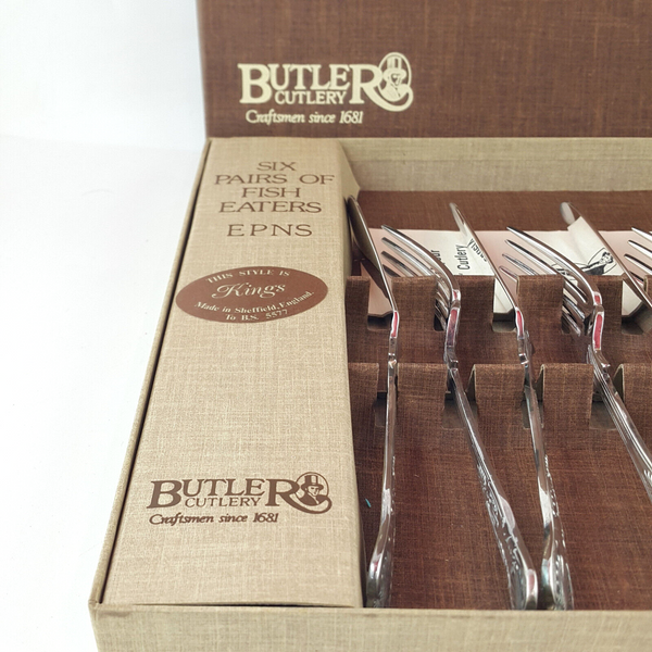Butler Cutlery - Six Pairs Of Fish Eaters EPNS - OA 1965