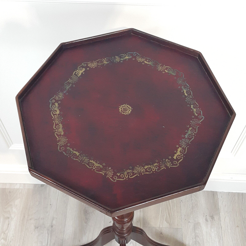 Wine Table With Leather Inset Panel - F191