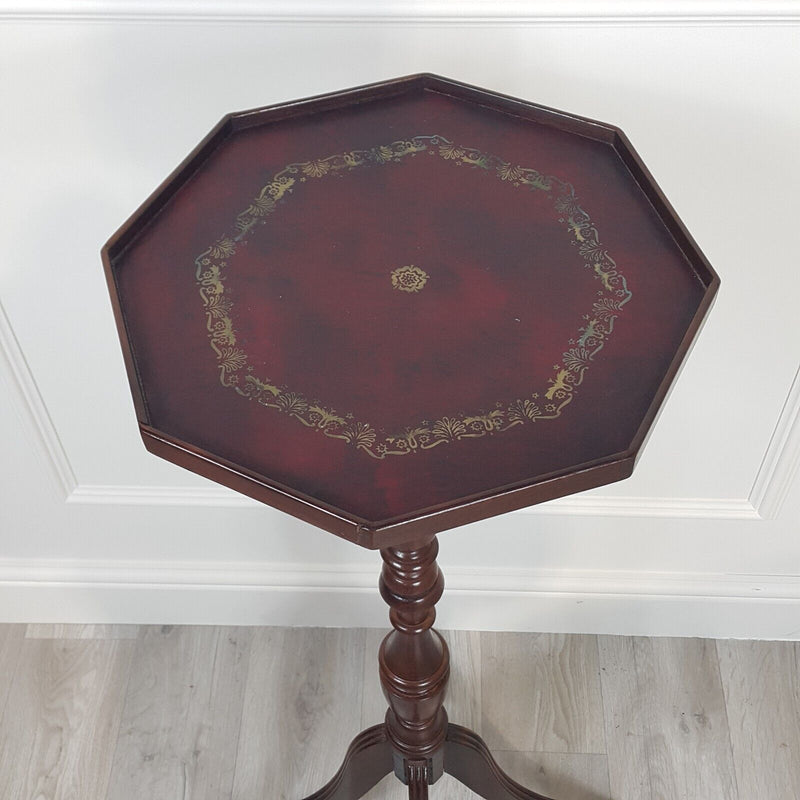 Wine Table With Leather Inset Panel - F191