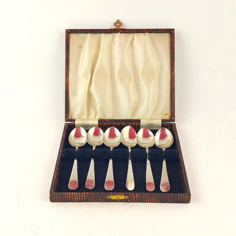 Vintage Cased Set Of Six Spoons EPNS - OA 1968